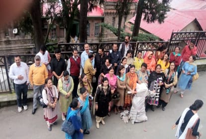 bjp shimla protest against congress leader neeraj bharti
