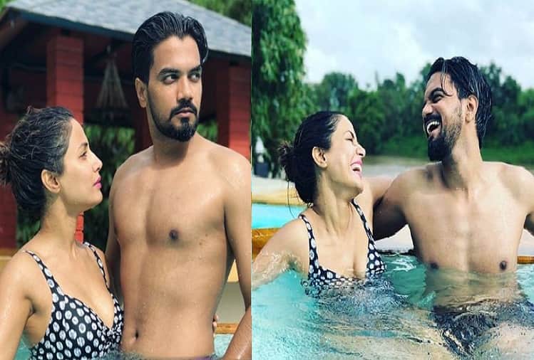 Hina Khan shared bikini pictures on social media with boyfriend Rocky Jaiswal