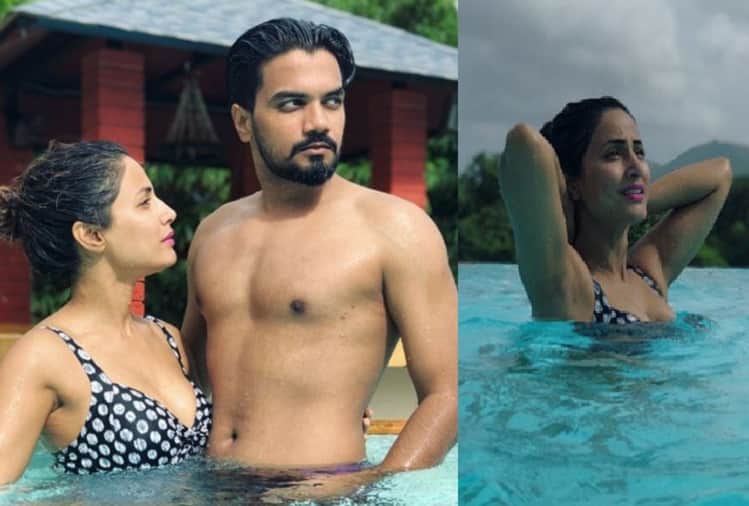 Hina Khan shared bikini pictures on social media with boyfriend Rocky Jaiswal