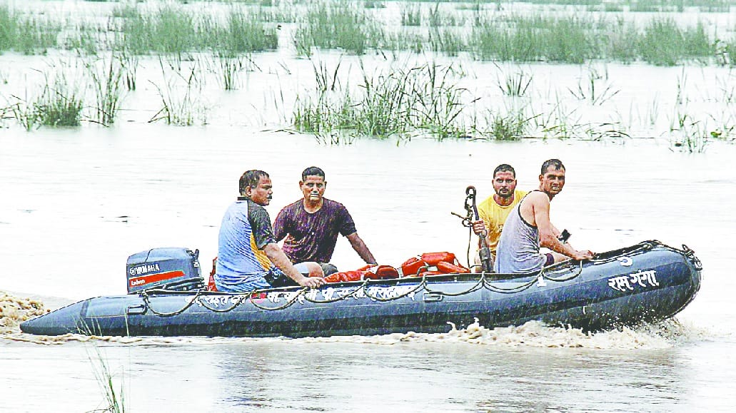Flood relief post in the coastal villages