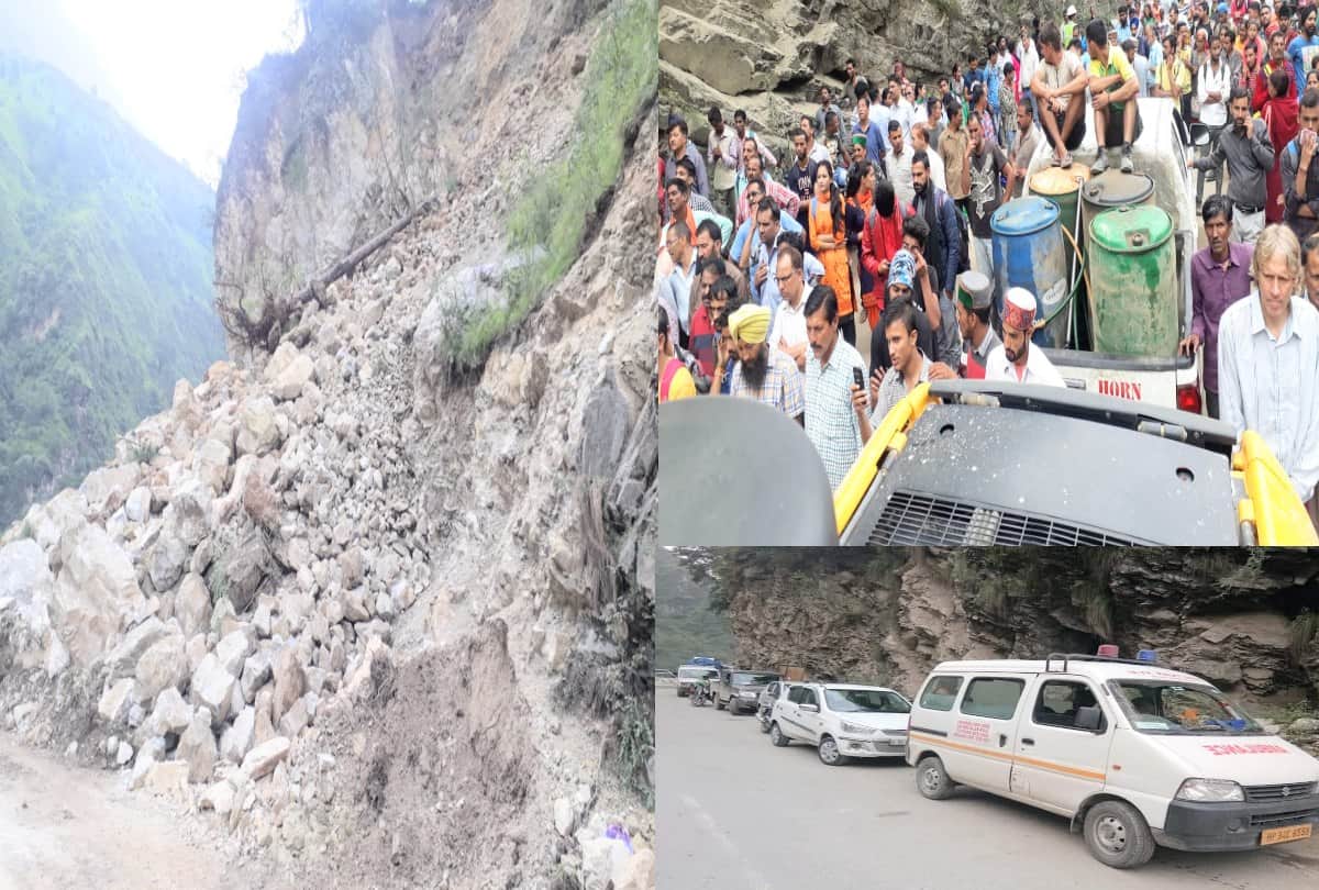 large scale landslide in mandi manali national highway