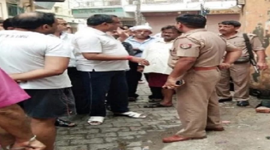 UP, throwing meat on temple, and Police officials calm the case