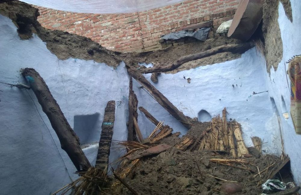 fifty houses collapse due to heavy rain in mainpuri