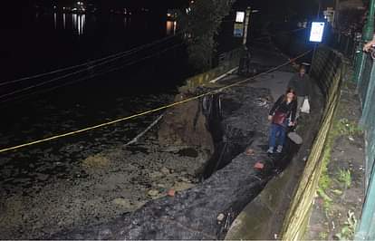 Blast may posible under Nainital mall road sewerage line due to continuously colleps