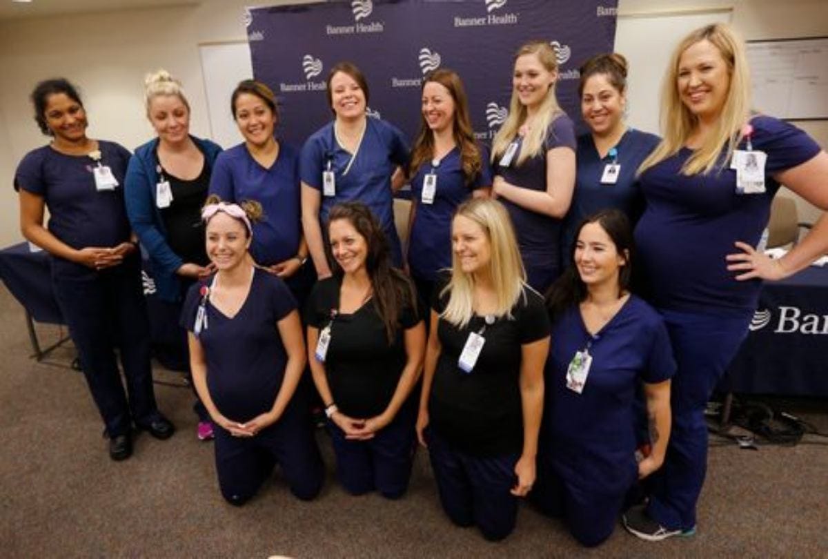 16 nurses in Banner Desert Medical Center in Arizona are pregnant at same time