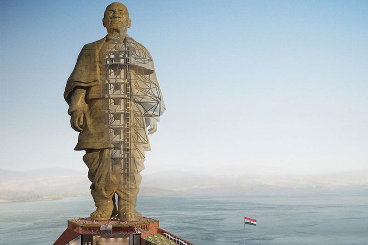 Sardar Vallabhbhai Patel Final touches being given to the Statue of Unity at Kevadiya Colony