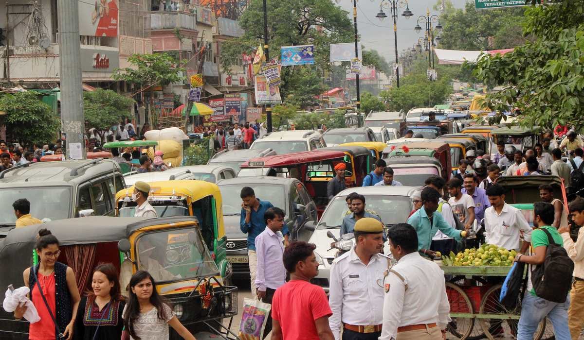 Traffic jam due to signal system disorder in varanasi