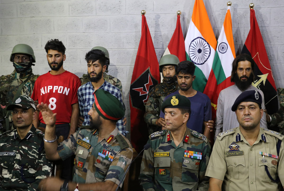 Jammu And Kashmir Four terrorists arrested after a brief gunfight with security forces in Handwara