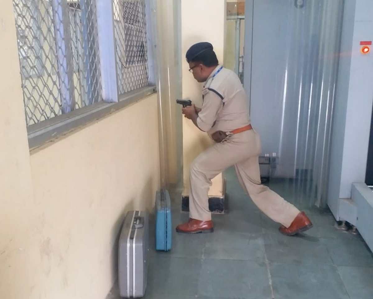 Mock drill at varanasi airport for terrorist attack