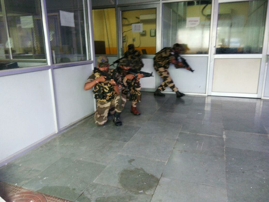 Mock drill at varanasi airport for terrorist attack