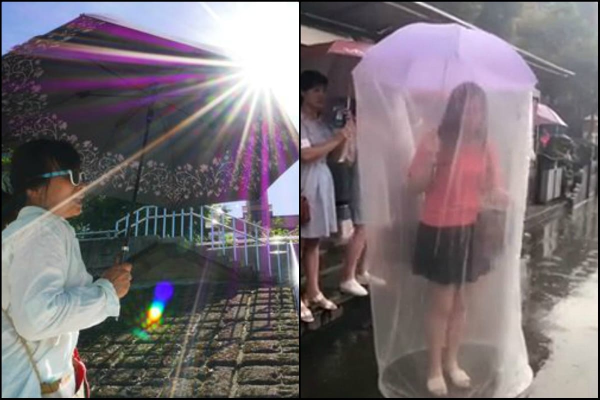 Women to this country are not like to Getting wet in the rain
