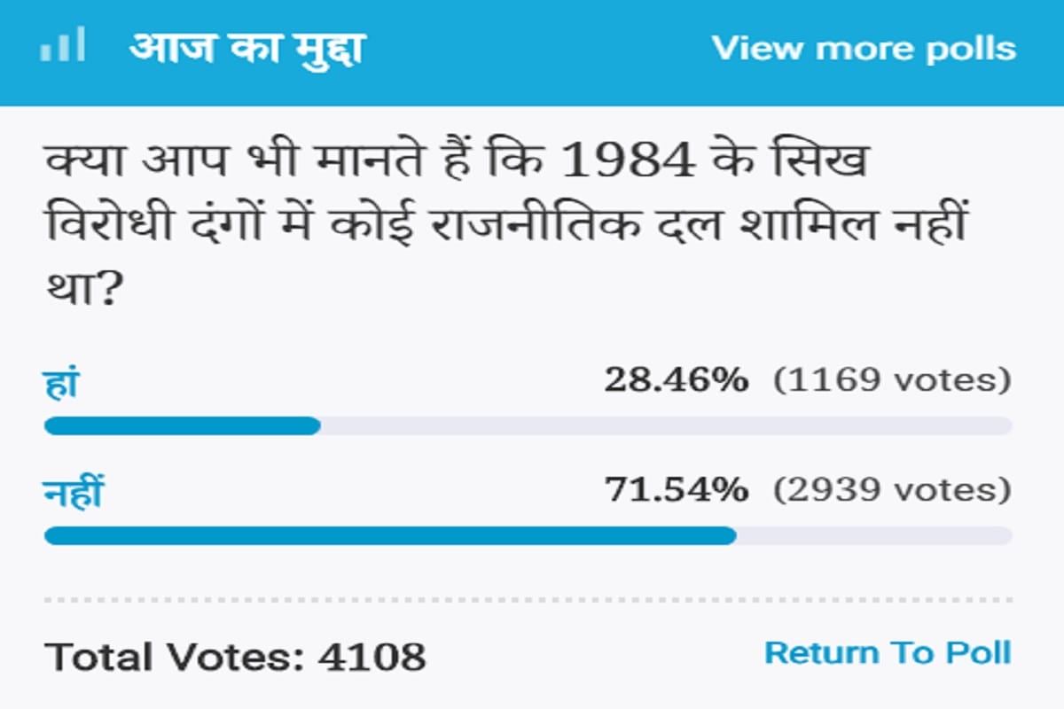 Amar Ujala Poll: No political party was involved in the 1984 anti-Sikh riots