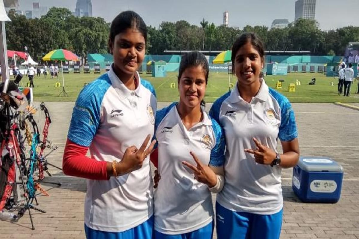 india clinched silver medal in womens compound archery team event after narrow loss to Korea