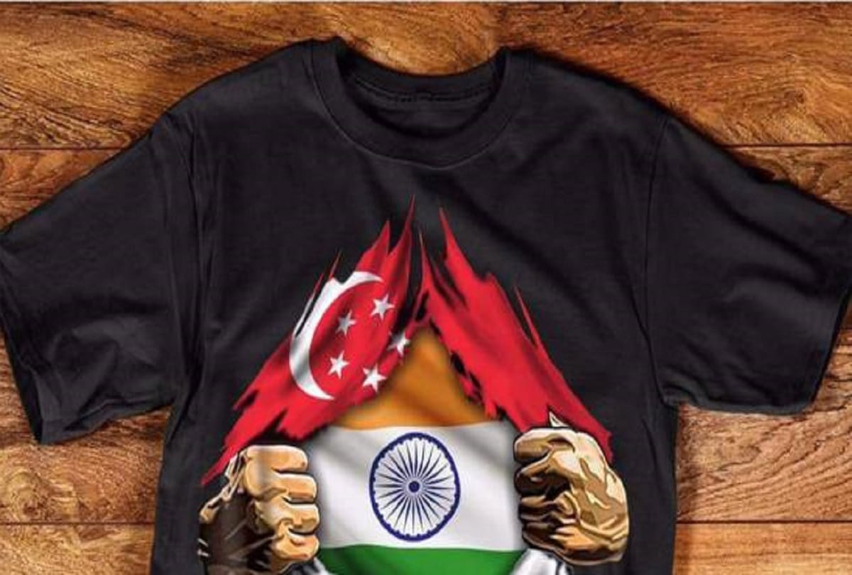 Indian Origin Employee loses job fir Torn Singapore Flag