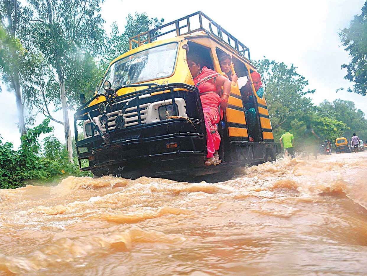flood on nainital highway in moradabad