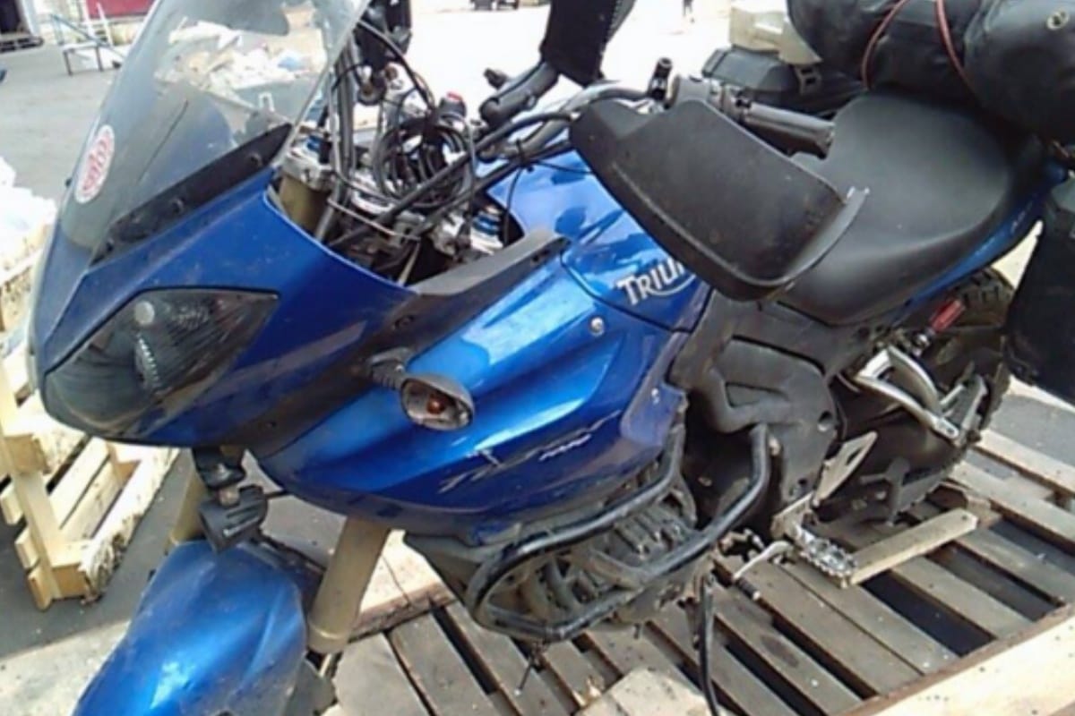 up: homegaurd broken the hand of bike rider with stick after a fight