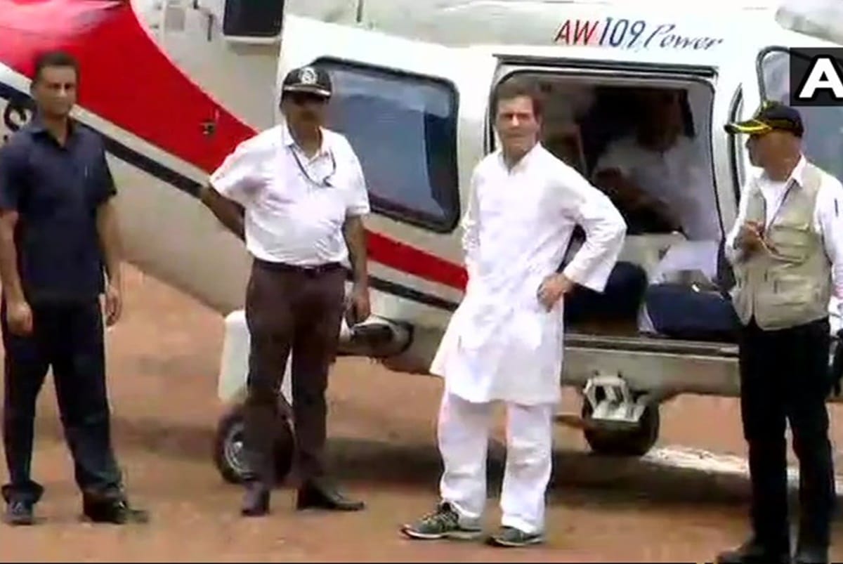 Kerala Flood: Rahul Gandhi waits for the air ambulance to ensure its take off first