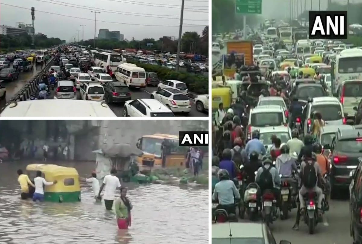 rain lashes in parts of delhi ncr water logging creates jam and hurdles for traffic
