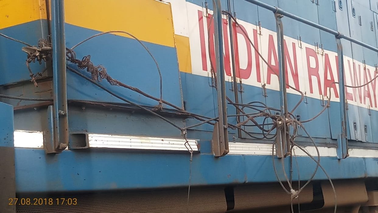 goods train engine derailed before PDDU Junction in chandauli