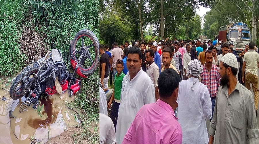 Bijnor car and bike collision, and two brothers died in accident