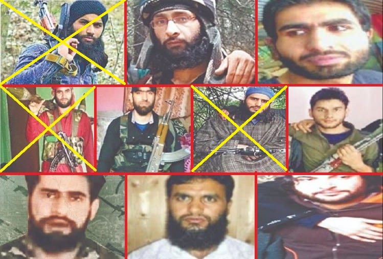 top ten militants declared by security forces in jammu kashmir till now three killed