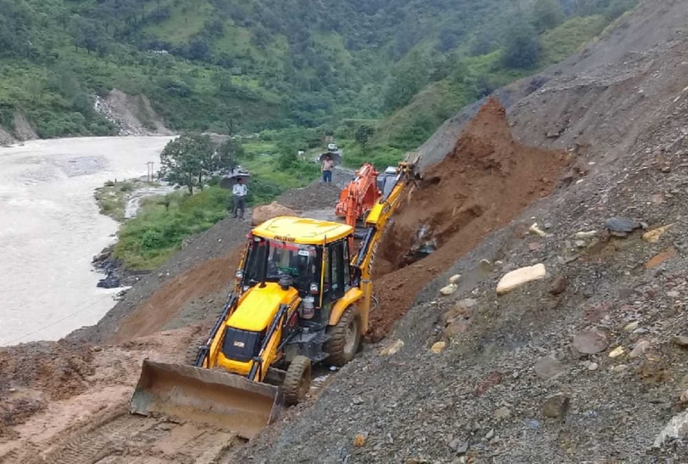 Due to continuous land slide at Gandoh Tehsil of Doda district two persons Death