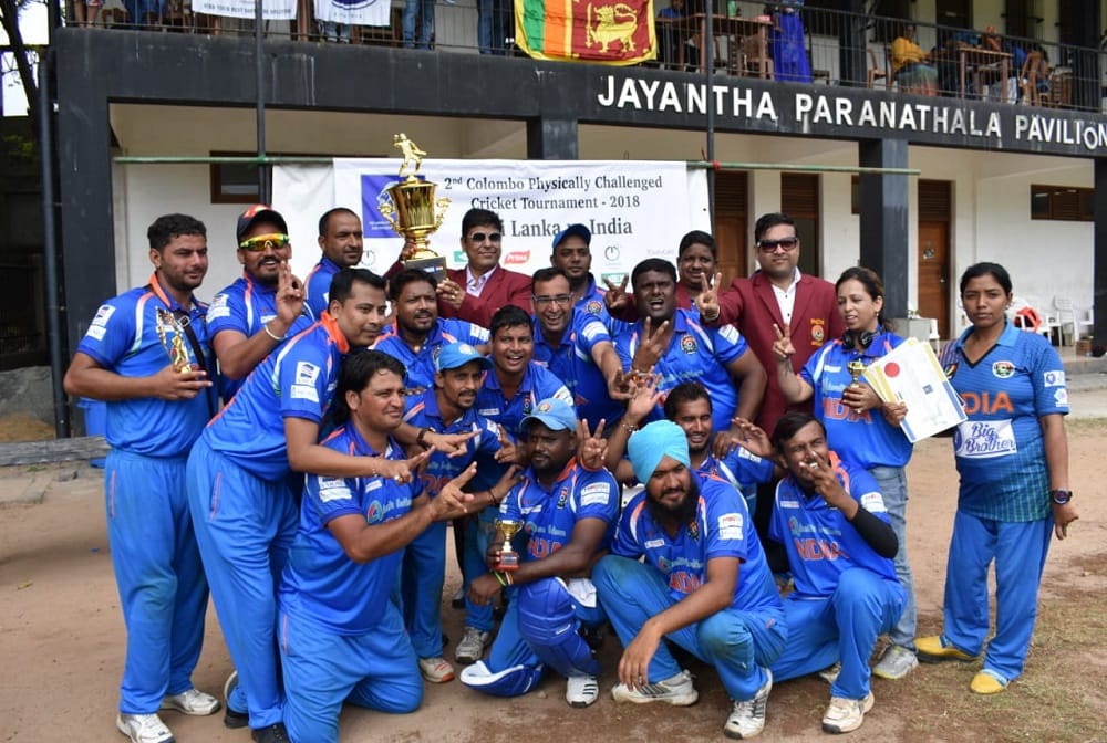 indian physical disabled cricket team clinched t20 series against sri lanka by 2-0