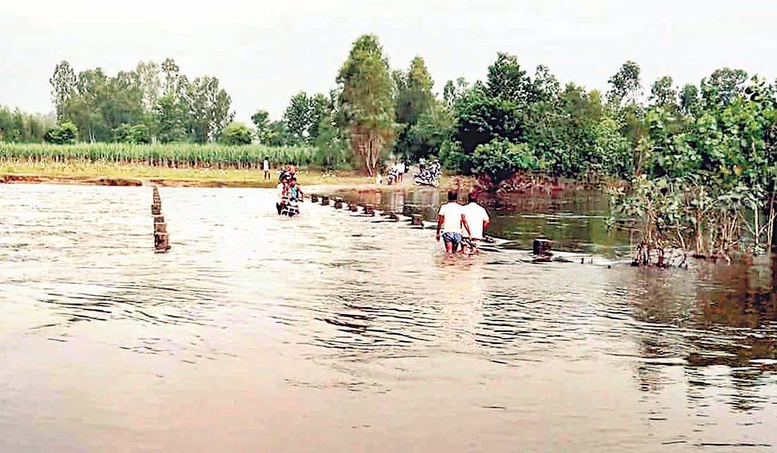 bridge of bahalla drowned in water of river