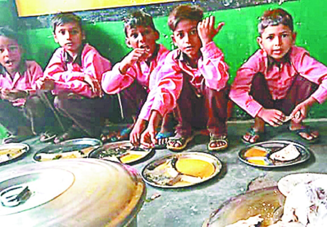 Rotten bread, water, dal in mid day mill