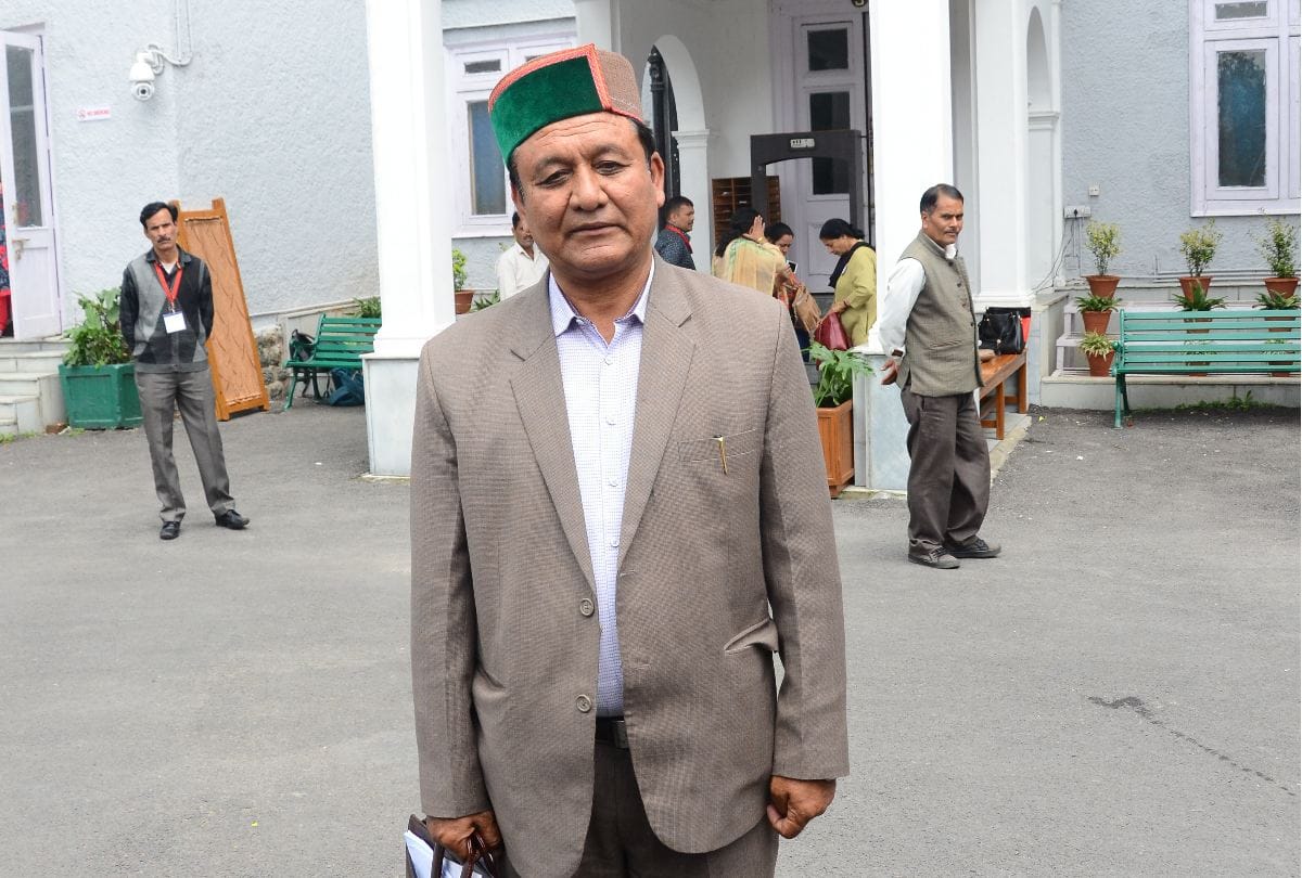 Congress MLA from Kinnaur Jagat Negi in Himachal Assembly session