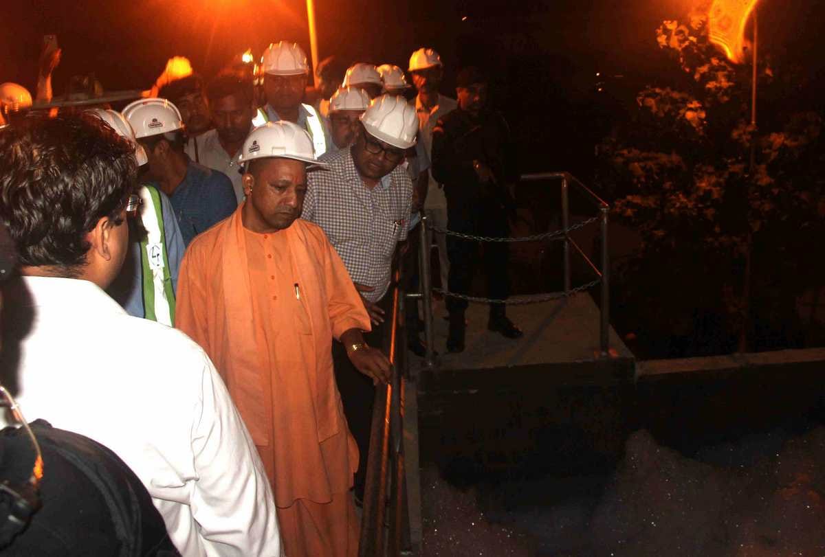 CM yogi visit PM modi constituency in night