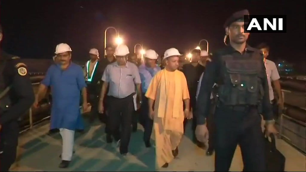 CM yogi visit PM modi constituency in night