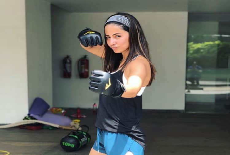 Hina Khan shared boxing pictures on social media