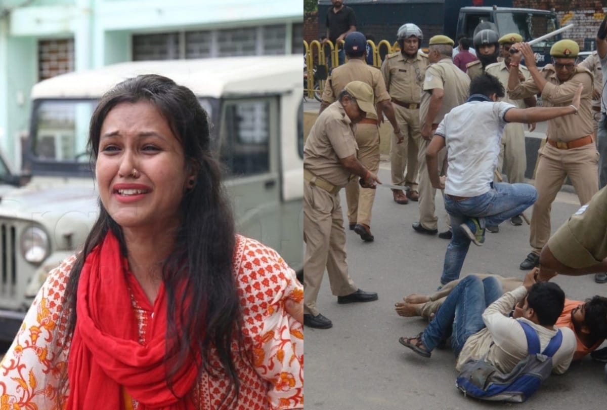 lathicharge on teacher recruitment applicant in lucknow