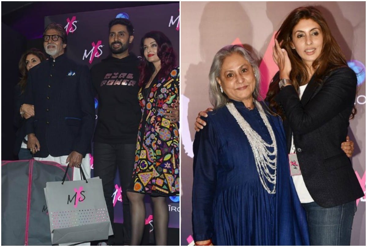 Amitabh Bachchan Aishwarya Rai and Neha Dhupia spotted Shweta Bachchan Nanda store launch