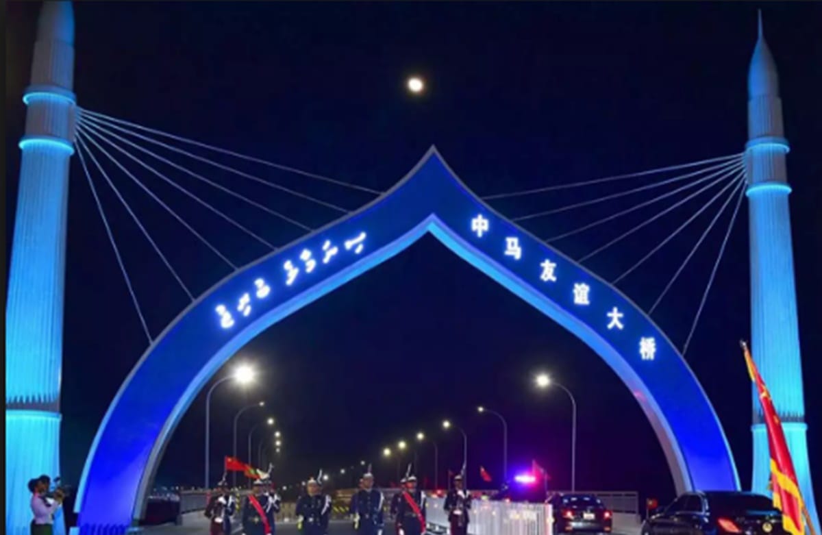 India boycotted the inaugration programme of China funded Sinamale bridge in Maldives
