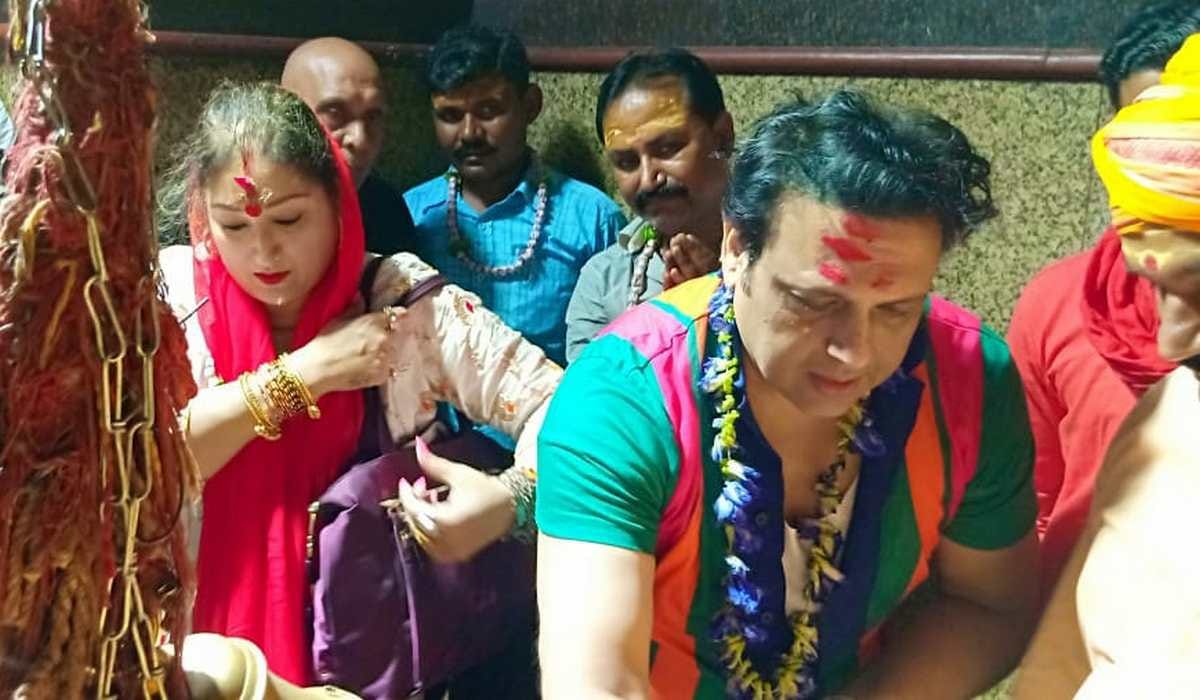 Film actor govinda with his wife worship in markandey mahadev temple