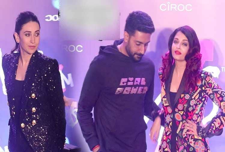 abhishek bachchan ignore karisma kapoor infront of his wife shweta hugs her