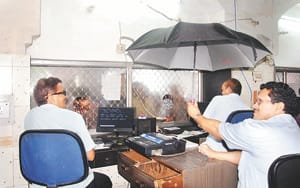 railway station leaking in rain