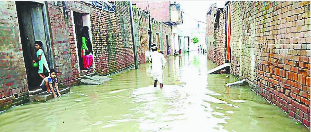 Canal track broken, cropped submerged
