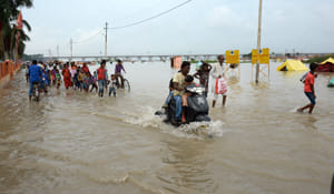 Ganga reached the boundary of the big Hanuman temple