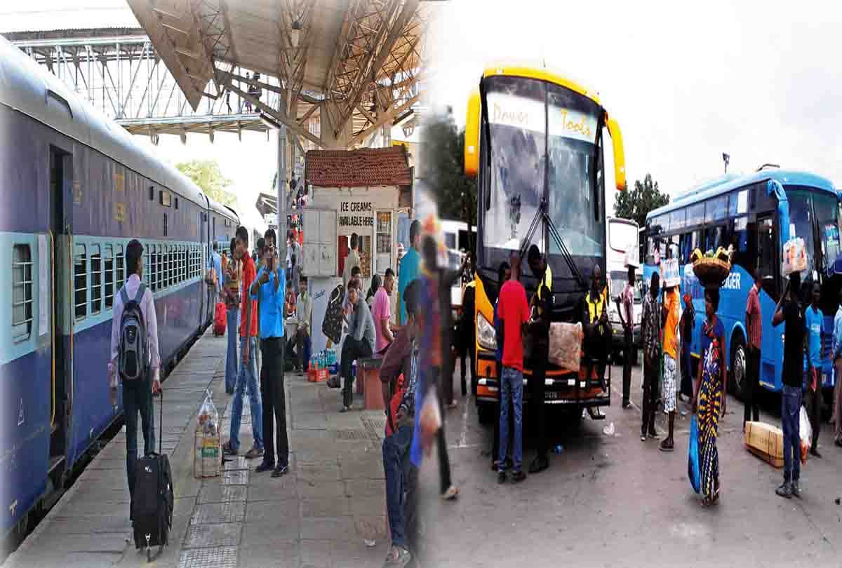 increase in the number of bus passengers as compared to train
