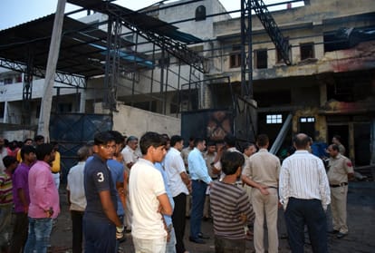 Two dead three injured after fire broke out in a godown in Sanjay Gandhi Transport Nagar