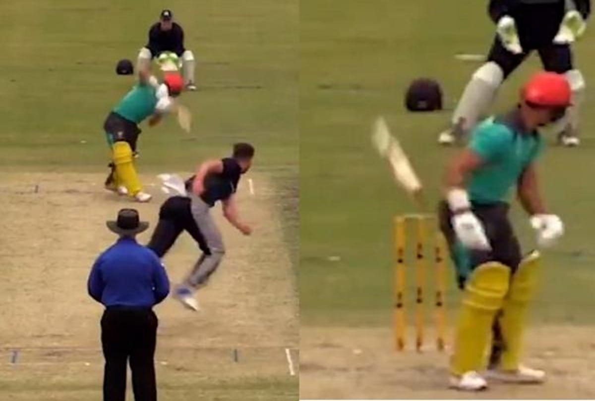 Australian batsman Jake Weatherald got hit wicket in bizarre style