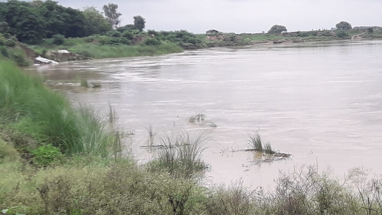 खतरे के निशान से नीचे आई घाघरा
