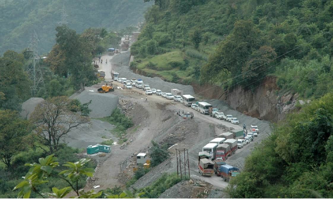 Stone Rain on All Weather Road after mountain collapse pithoragarh highway