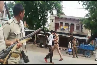 Agitators threw stones, Police lathi charge