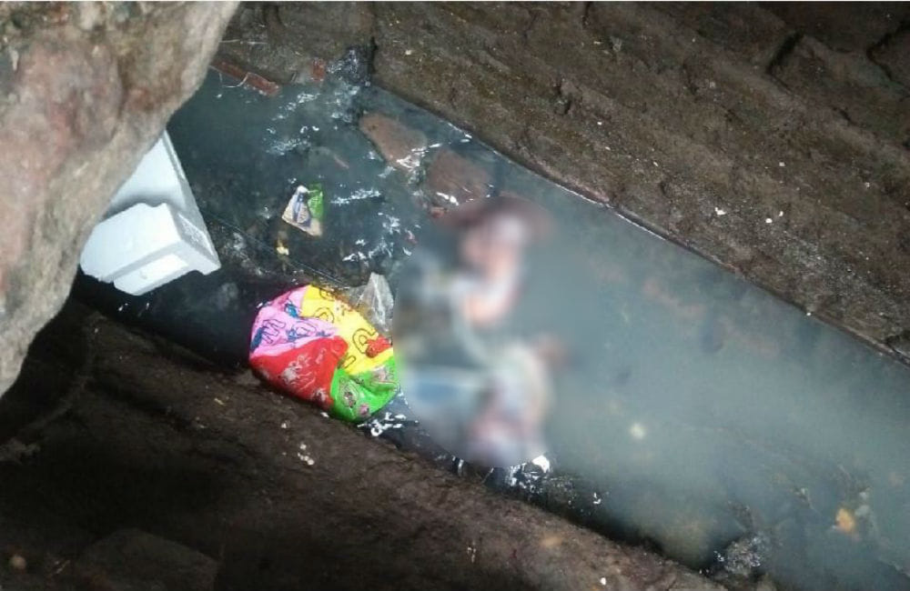 Newborn baby found in drain