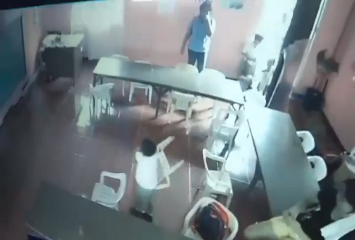 watch funny school video kid hanging chair instead school bag in Philippines