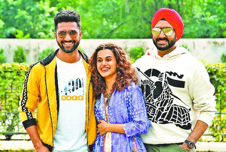 Chandigarh, Bollywood Actor Abhishek Bachchan with Taapsee Pannu for Manmarziyaan